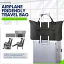 Travel Duffle Bag, Weekender Travel Bag Men Small Gym Bag for Women, Hospital Bag for Labor and Delivery, Overnight Bag Luggage Bag with Trolley Sleeve, Airplane Travel Essentials for Flying(Black)