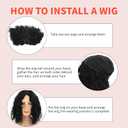 Curly Bob Wig Human Hair, Glueless Short Curly Wig, Comes with Hair Ring, Pre Plucked, Wear and Go, Comfortable and Breathable, Easy to Wear, Suitable for Black Women (Black)
