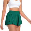 Athletic Running Shorts for Women High Waisted Flowy Shorts Butterfly Summer Gym Workout Golf Active Tennis Skorts(Forest Green, X-Small)