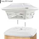 Davinci Lighting Flexfit Solar Outdoor Post Cap Lights - Includes Bases for 4x4 5x5 6x6 Wooden Posts - Bright LED Light - Pearl White (12 Pack)