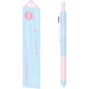 Metallic Multi-Color Pen with Pencil, Retractable Gel Ink Ballpoint Pen, Black, Blue, Red Ink, 0.7mm, Smooth Writing, Quick Dry, with Refills, Office Supplies (Blue and Pink Contrast)