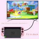 GUTIAL Accessories Bundle for Nintendo Switch 2 2025 - Cute Kawaii NS 2 Accessories kit for Grils Boys Kids with Travel Carrying Case and Cartoon Dockable Cover Case, Screen Protector, Stand - Pink