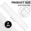BENECREAT 3Pcs Acrylic Tube, 2" ID 2.2" OD 15.8" Acrylic Clear Pipe, Clear Rigid Round Pipe for Lamps, Aquariums and Water Cooling Systems