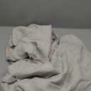 100% French Flax Linen Scalloped Embroidery Rectangle Tablecloths 108Lx60W Inch for Dinners, Parties, Spring, Machine Washable Linen(Edges-Gold)