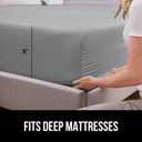 GORILLA GRIP Fitted Sheets, Stay in Place Deep Pocket Bottom Bed Sheets for Mattress, Lightweight Microfiber Sbana, All Around Elastic, Oeko-Tex, Wrinkle and Shrink Resistant, Queen Size Soft Gray
