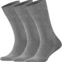 KNETLI Women's Dress Socks, Crew Socks, Super Soft, Grey Size 6-9, 6 Pair Pack (Gray)
