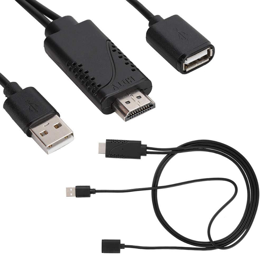 Wendry 3 in 1 USB Female to Male HDTV Adapter, 1080P HD USB to Digital AV Adapter Cable, Plug and Play, Mirroring HDTV Adapter for iOS Android Devices