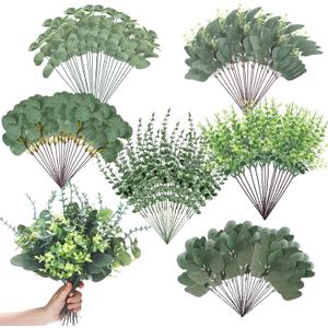 Ceenna 200 Pcs 6 Kinds Mixed Eucalyptus Leaves Stems Bulk Artificial Eucalyptus Leaves Sprays Silver Dollar Faux Greenery Picks Bundle for Wedding Vase Floral Arrangement Decor Ceenna 200 Pcs 6 Kinds Mixed Eucalyptus Leaves Stems Bulk Artificial Eucalyptus Leaves Sprays Silver Dollar Faux Greenery Picks Bundle for Wedding Vase Floral Arrangement Decor