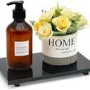 Bigfety Acrylic Soap Tray, Soap Pedestal Stand Sink Tray, Soap Bottle Riser Stand for Kitchen Bathroom, Black, Medium