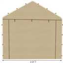 10x20 Carport Replacement Sidewall, Front Panel Canopy Entrance Panel with Zippers and Elastic Ball Bungees, 180G PE Waterproof & UV Protected Replacement Sidewall Cover, Beige