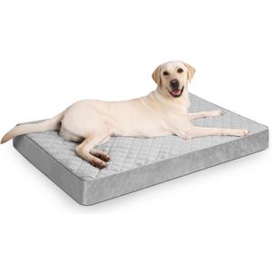 Orthopedic Dog Beds for Extra Large Dogs Waterproof with Removable Washable Cover and Non-Slip Bottom, 47x29 Inch, Light Gray