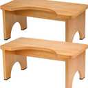 AZEN 2 Pack Toilet Stool Squat Adult, Wood Poop Stool for Bathroom Adults, Portable Toilet Potty Stools for Adults