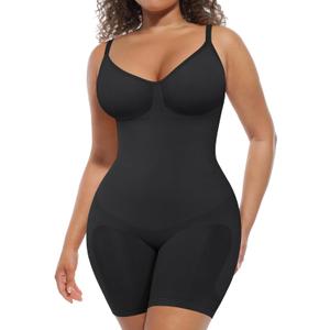 FeelinGirl Shapewear Tummy Control Seamless Bodysuit Hip Enhancer Body Shaper for Women (X-Large-XX-Large, Black)