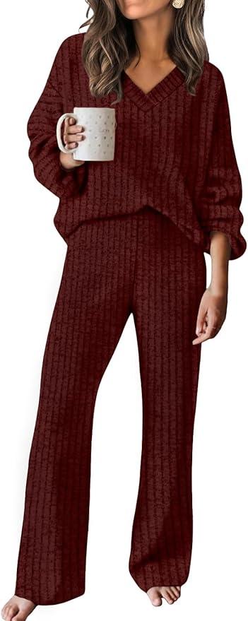 RUMIA Lounge Sets for Women 2026 Vacation Matching Track Suits Sweater Fall Outfits (XL)