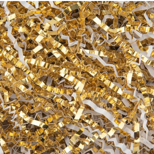 Spring Fill Crinkle Cut Paper Shredded Filler Paper for Gift Baskets Gift Box Confetti Paper Shreds Decoration Stuffing for Birthday, Weddings, Anniversaries, Christmas Wrapping White&Gold
