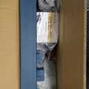 Folding Adirondack Chair with Retractable Ottoman Weather Resistant Fire Pit Chair Patio Chair with 2 Cup Holder Lawn Outdoor Lounge Chair (Navy Blue)