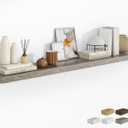 RICHFOCUS 72Inch Floating Shelves for Wall 1 Pack Shelves for Bedroom|Kitchen|Bathroom Wall Mounted Rustic Wood Floating Shelf with Invisible Brackets for Books|Storage|Decor, Grey
