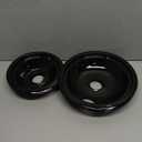 4 Pack Black Drip Pans, Compatible with Whirpool Kenmore Frigirate Stove Top Drip Bowls. Include 2 Pcs 6'' Range Replacement Drip Pans and 2 Pcs 8 '' Cooktop Drip Pans (Whirlpool)