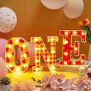 3 Pcs Berry First Birthday Decor Strawberry 1st Birthday Party Decorations Sweet One Light Up Letters for Tabletop Decor 1 Year Old First Birthdays Baby Shower Party Decorations Supplies
