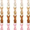 Sumind 20 Pieces Easter Mini Plush Rabbit Tiny Joint Bunny 2.4 Inch Small Rabbit Doll Soft Bunny Stuffed Animal Toys for Birthday Cake Wedding Decorations Party Favors(Long Plush Style)