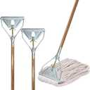 59" Mop Stick Quick Change Commercial Mop Handle Pack of 2 Industrial Mop Steelhead with Wooden Handle Wet Mops for Floor Cleaning Heavy Duty (Quick Change (Pack of 2))