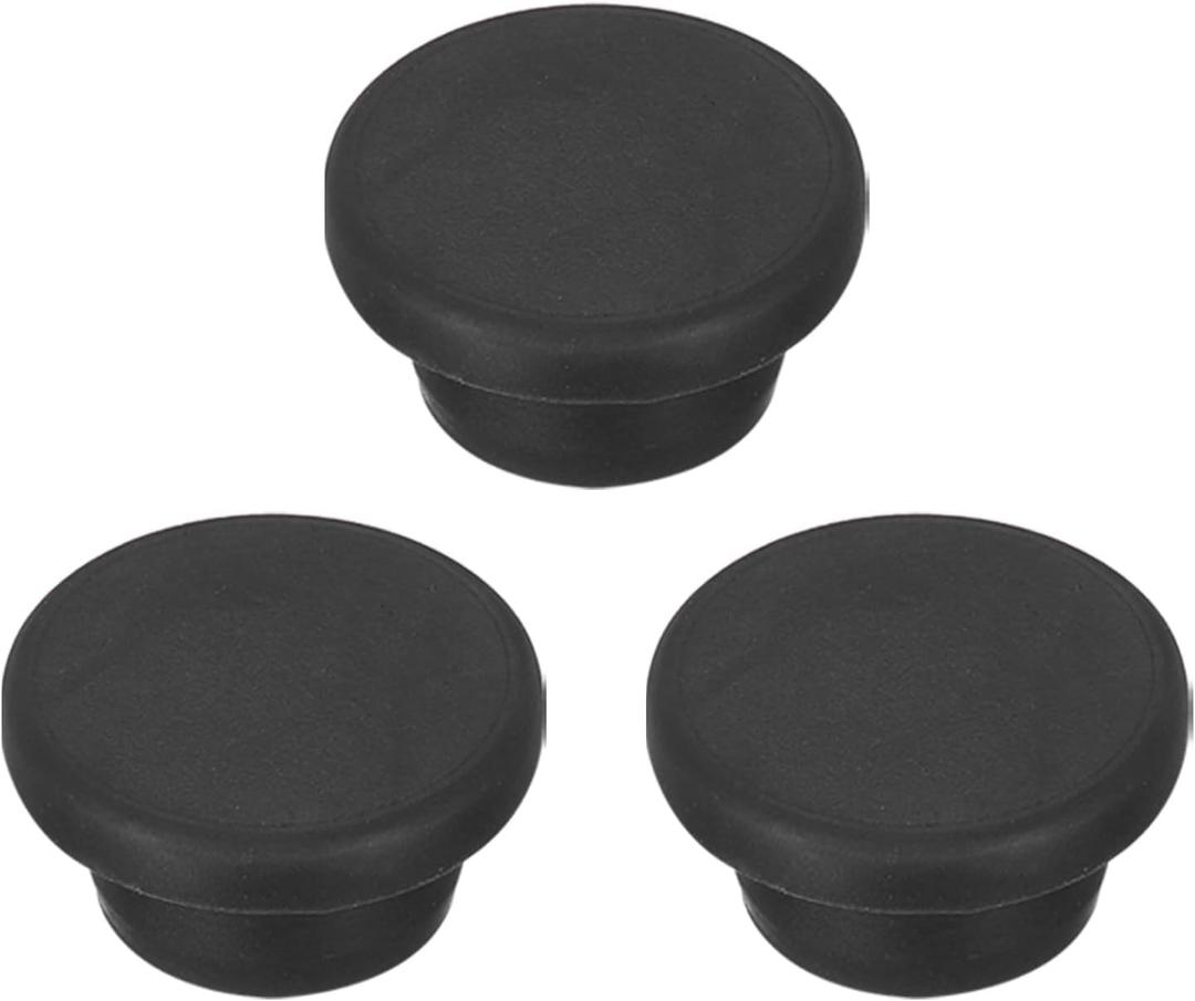 MECCANIXITY 3pcs T-Shaped Silicone Plugs 20mm 3/4 Inch Dia Snap in Plug Hole Seal Cover Round Rubber Stopper for Kitchen Rubber Bulkheads Waterproof Sealing Plugs Black