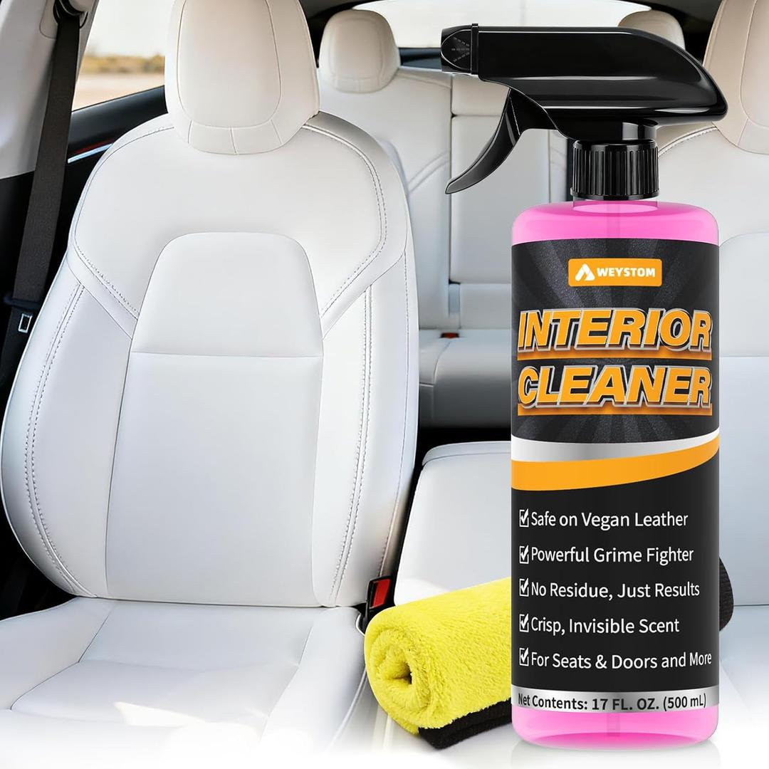 Interior Cleaner & Seat Care Spray for Tesla  Stain Remover Safe on Black & White Vegan Leather, Console & Dash, Refreshes Seats  Compatible with Model 3, Y, S, X & Cybertruck Accessories 2025/2026