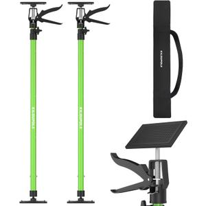 Cabinet Jack Support Pole, 45.3-114.2 Inches Steel Telescopic Quick Support Rod, Third Hand Tool Support System, Drywall Jack, Cargo Bars, 132 LB Capacity, 2-Pack