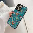 Floral Butterfly Phone Case for iPhone 12/12 Pro - Slim Shockproof Hard Shell, 5ft Drop Protection, Cute Aesthetic Wild Flower Pattern, Tough Protective Case for Women and Girl