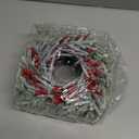 20 Inch Misty White Pine Christmas Wreath with Red Berry & Twig- Artificial Xmas Winter Wreaths for Front Door Porch Wall Window Porch Outdoor Decor (20")