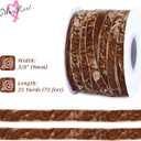MAYREEL 3/8 Inch Brown Crushed Velvet Ribbon Mahogany Vintage for Flower Bouquets Wedding Invitations Crafts Gift Wrapping Christmas Decorations Party 25 Yards