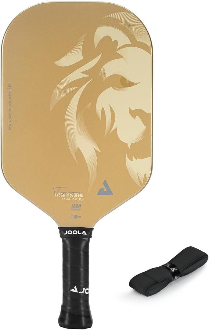JOOLA Ben Johns Hyperion Pickleball Paddle - Select Raw Carbon Surface or Carbon Abrasion Surface for Increased Power and Spin - Elongated Grip Handle - Carbon Fiber Pickleball Paddle - USAP Approved