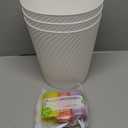 Small Trash Can 3 Pack 1.8 Gallons, Bathroom Trash Can & Garbage Can with 6 Trash Bags, Bedroom Trash Bin & Waste Basket for Office, Bedroom, Living Room, Kitchen, Compact Space (White)