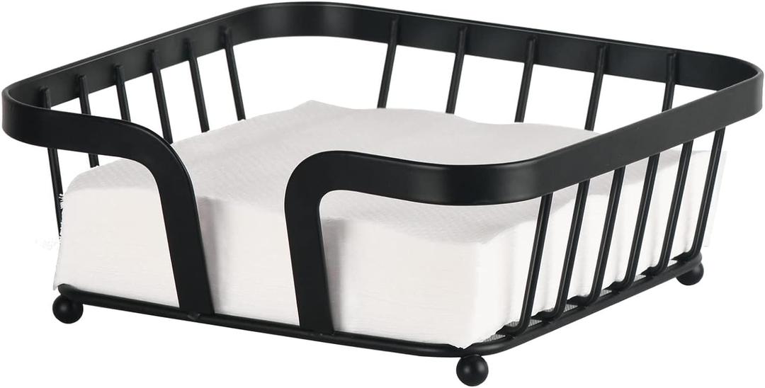 Napkin Holder, Napkin Holder for Table, Kitchen Napkin Holders for Paper Napkins, Napkin Dispenser, Table Black Napkins Holder, Modern Dining Table Decor Napkins Holders, Metal Paper Towel Holder