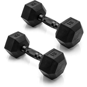 CAP Barbell Coated Dumbbell Weight | Multiple Options Pairs & Sets (15 lb - Pair)