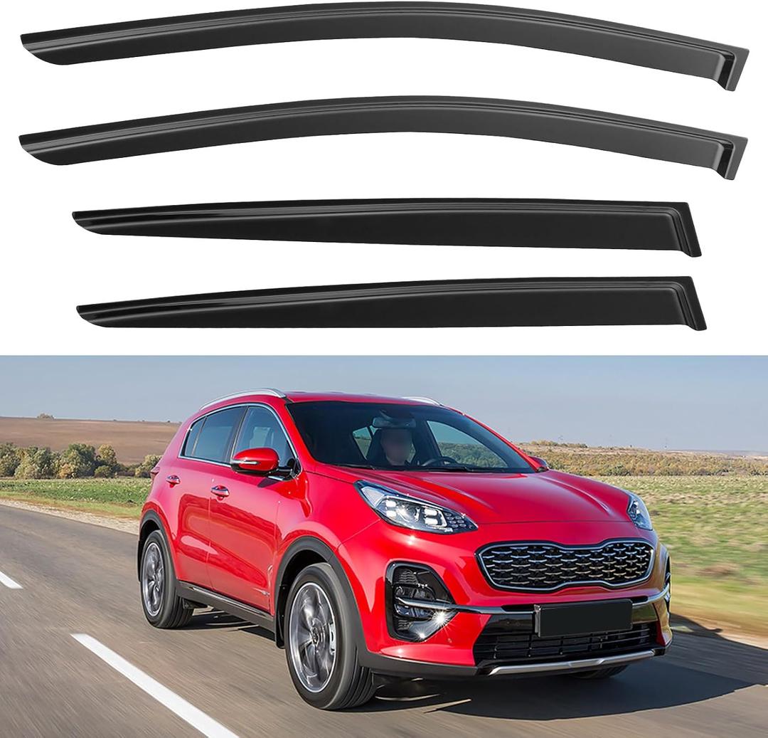 Window Visors Rain Guards for 2017 2018 2019 2020 2021 2022 Kia Sportage, Out-Channel Window Vent Wind Deflectors Visors Shades for 17-22 Sportage
