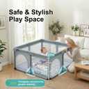 Foldable Baby Playpen,50x50 Inches Portable Playpen,Collapsible Play Pen for Babies and Toddlers,Indoor & Outdoor Baby Fence Play Area,Cold Gray