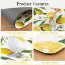 SHACOS Anti Fatigue Lemon Kitchen Rugs Mats Set of 2 Pieces Non Slip Soft Cushioned Wipeable Kitchen Mats for Floor Standing Mats, 17"x27.5"+17"x47", White