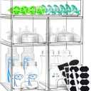 Baby Bottle Organizer, 5 Pack Stackable Storage Drawers with Labels, Clear Station Organizers Container for Pacifiers, Pump Parts, Desk Organizer Bins for Bathroom, Cabinet, Pantry, Vanity, Countertop