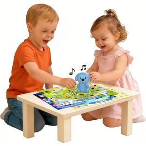 (Phonic-Poster) Satxtrem Interactive Talking Dog Pen with Posters | Upgraded Talking Flash Cards - Phonics Learn to Read Toys for 3-6 Year Olds - Preschool Educational Aids for Boys & Girls, 15.7x19.7