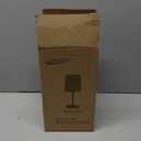 LuxeBeam Modern USB & Type-C Bedside Lamp with Touch Control, Dimmable Table Lamp with White Fabric Shade Enhanced with Gold Threads, Includes LED Bulb - Ideal for Bedroom, Office, Dorm