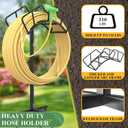 Qatsrin Super Stable Garden Hose Holder, Removable Water Hose Holders Stand Holds 150-Feet Hose, Detachable Hose Storage Hanger Rack for Outside Yard Lawn Farm, Black