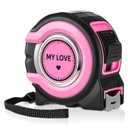 Flutesan 25ft Pink Tape Measure, 1/8 Fractions Easy Read Retractable Lightweight Measurement Tape Accuracy 1/32, Gifts for Mama Grandma Aunt, Birthday Christmas Mothers Day(My Love)