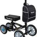 All Terrain Foldable Knee Scooter Walker, Disc Brake Knee Walker for Foot Injuries, Compact Crutches Alternative (Black) (Grey)