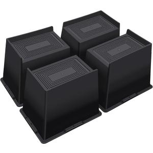 ANNKUT Bed Risers 6 Inch Heavy Duty,Oversized Couch Risers, Extra Wide Furniture Risers for Sofa Table Desk Headboard Chair Lifting,Rectangle Risering Blocks Support 6000 lbs(4 Pack Black)