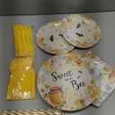 141Pcs Sweet As Can Bee Theme Party Supplies Tableware Set Bee Baby Shower Decorations for Birthday and more Serve 20 Guests