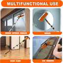 SISUPASSIE 30FT Reach 2-in-1 Window Squeegee, Professional Window Washing Kit with 5-24FT Extension Pole for Home, Indoor Outdoor Squeegee with Rotatable Head for High Windows
