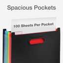 Pendaflex 7-Pocket Expanding File, with Customizable Colored Tabs, Black File Organizer, Portable Expanding File, Accordion File Organizer (52401)