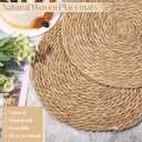 Aneco 36 Pack 13.8-Inch Round Woven Placemats Natural Hand-Woven Boho Rattan Wicker Bulrush Placemat Farmhouse Rustic Braided Table Mats for Dining & Kitchen Decor