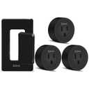 Remote Control Outlet Plug Switch, Buckle Design & Removable Wireless Light Switch, 300 ft, 1500W On Off Power Switch for Household Appliances, No Wiring No WiFi, Programmable, Black(3 Pack)